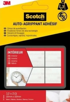 Pastille agrippante adhésive blanc 22x22mm
