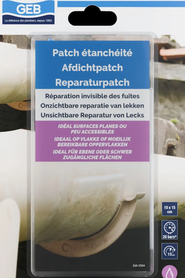 Patch d'étanchéité pour surfaces rigides planes 10x15 cm