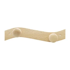 Patère ondulé 2 têtes hêtre