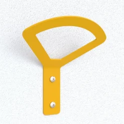 Patère salle de bain 142x143x70mm ép.2.5mm acier jaune mat