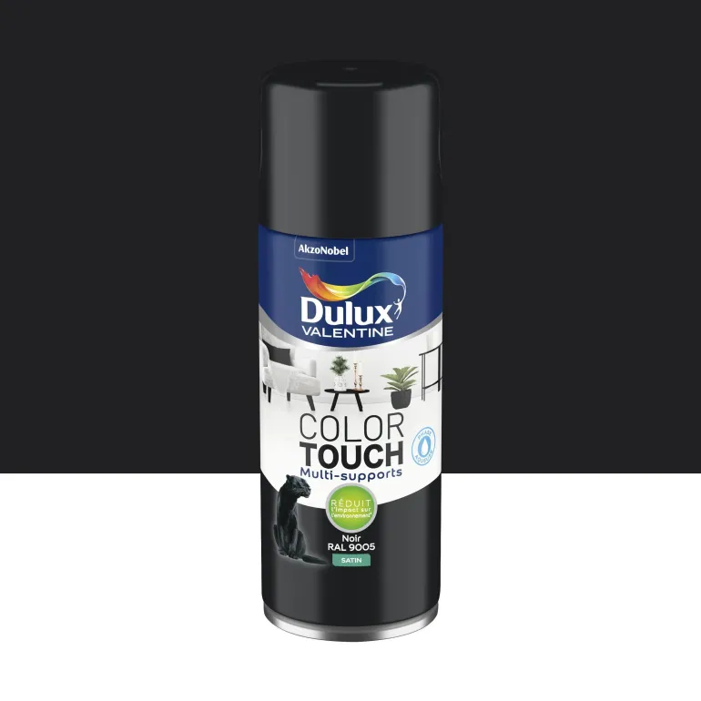 Peinture aérosol color touch satin noir 400ml