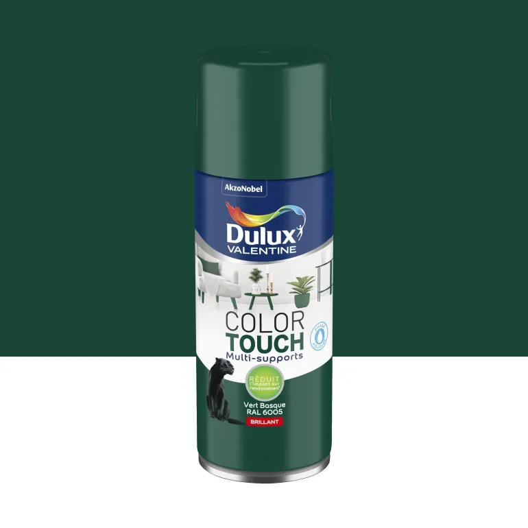 Peinture aérosol color touch brillant vert basque 400ml