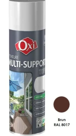 Peinture multi-supports Top 3+ Brun Satin 400ML OXI