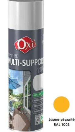 Peinture multi-supports Top3+ Jaune Sécurité Satin 400ML OXI