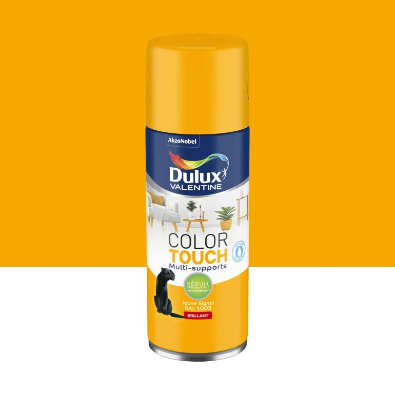 Peinture aérosol color touch brillant jaune signal 400ml