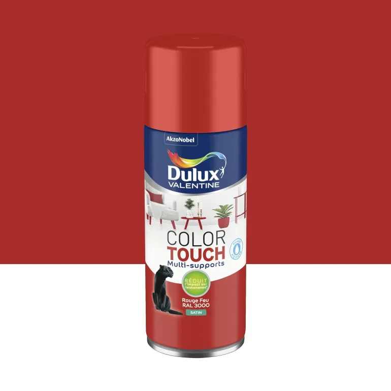 Peinture aérosol color touch satin rouge feu 400ml