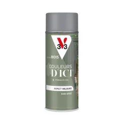 Peinture bois aérosol couleurs d'ici kaki grisé 400ml V33