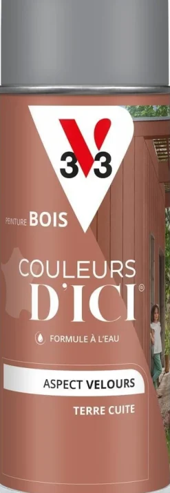 Peinture bois aérosol couleurs d'ici terre cuite 400ml V33