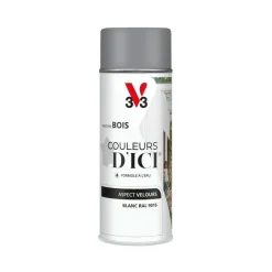 Peinture bois aérosol couleurs d'ici blanc ral9010 400ml V33