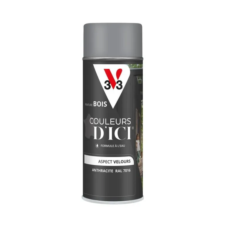 Peinture bois aérosol couleurs d'ici anthracite 400ml V33