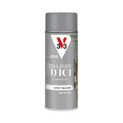 Peinture bois aérosol couleurs d'ici gris soyeux 400ml V33