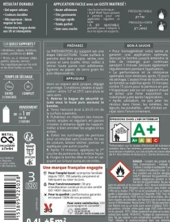Peinture bois aérosol couleurs d'ici gris soyeux 400ml V33