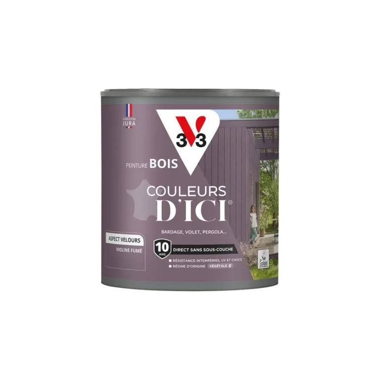 Peinture bois extérieur couleurs d'ici violine fumée 0,5L