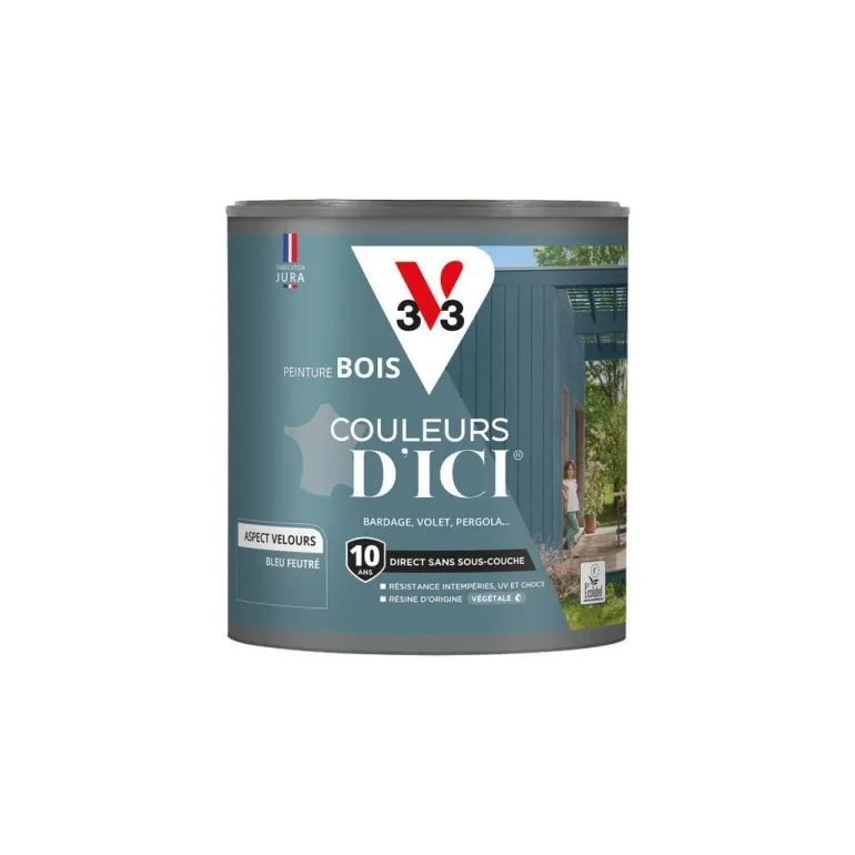 Peinture bois extérieur couleurs d'ici bleu feutré 0,5L V33