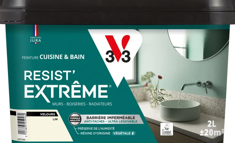 Peinture cuisine et bain Resist Extrême Bleu denim Vel 0,5L