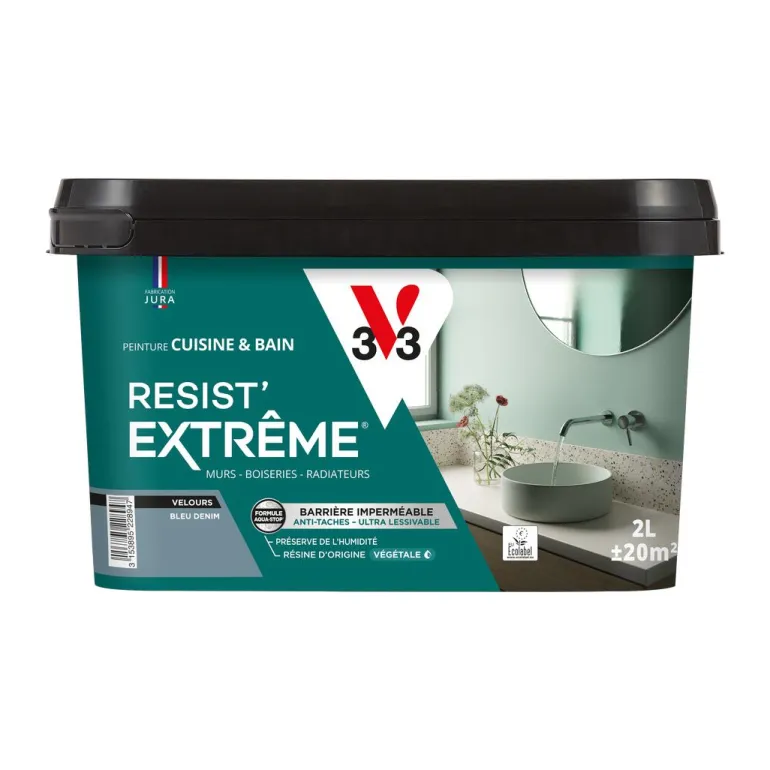 Peinture cuisine et bain Resist Extrême Gris zinc Vel 2L