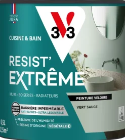 Peinture cuisine et bain Resist Extrême Vert sauge Vel 0,5L