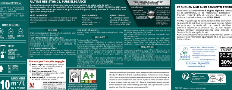 Peinture cuisine et bain Resist Extrême Lin Velours 0,5L
