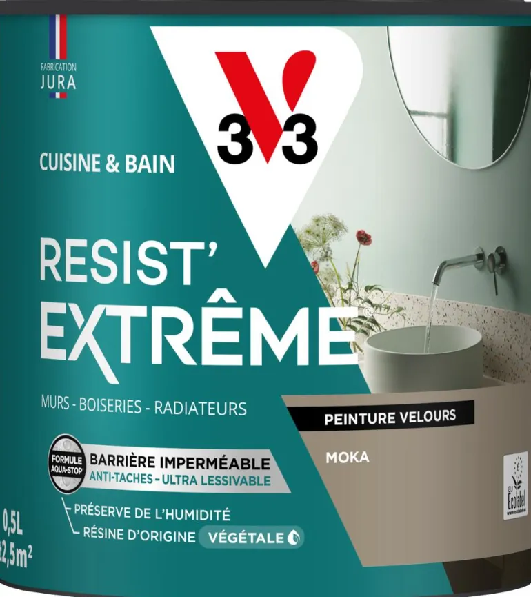 Peinture cuisine et bain Resist Extrême Moka Velours 0,5L