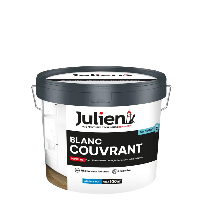 Peinture intérieure Blanc Couvrant mat base white 10L JULIEN