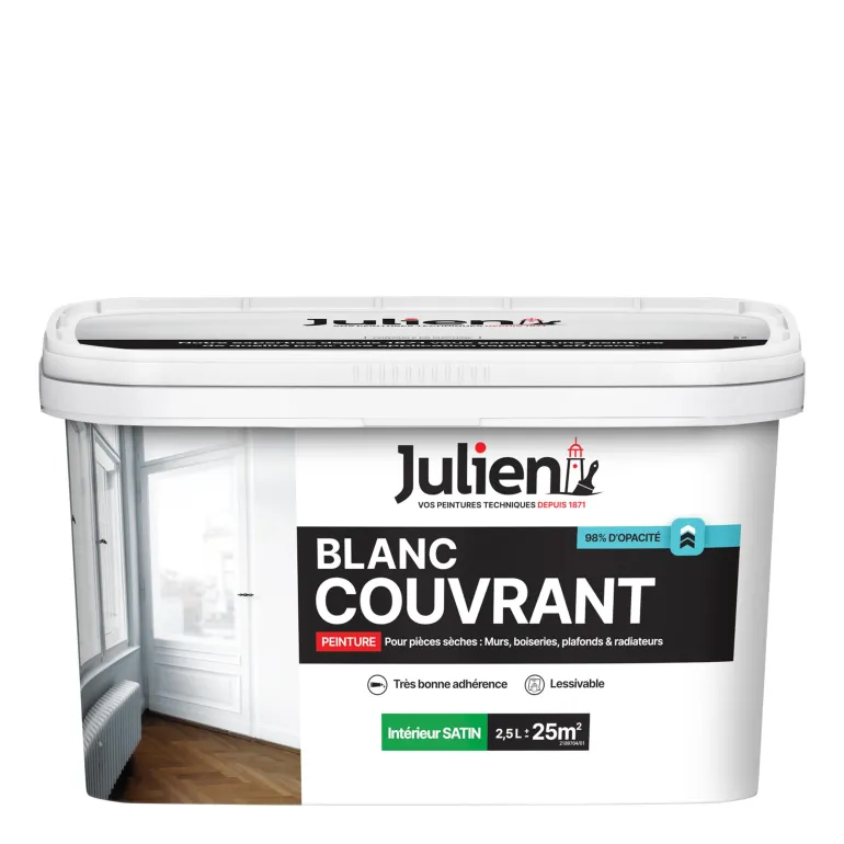 Peinture intérieure Blanc Couvrant satin base white 2,5L
