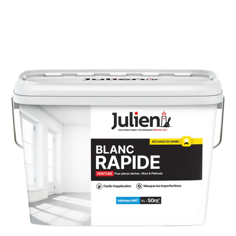 Peinture intérieure Blanc rapide mat base white 5L JULIEN