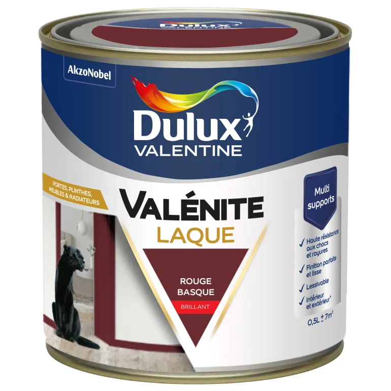 Peinture laque acrylique Valénite Rouge Basque Brill 0,5L
