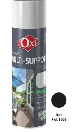 Peinture multi-supports Top 3+ Noir Satin 400ML OXI