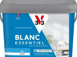 Peinture murs et plafonds Blanc essentiel Mat 4L V33
