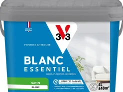 Peinture murs et plafonds Blanc essentiel Satin 4L V33