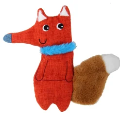 Peluche renard rouge en tissu recyclé pour chien ANKA