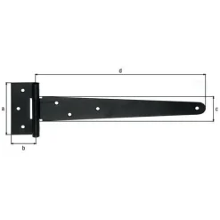 Penture anglaise acier noir 294/40x90x2,5 mm