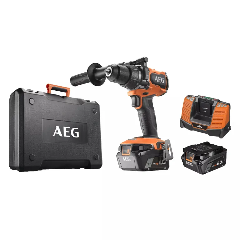 Perceuse-visseuse à percussion brushless 18V + 2x6Ah AEG