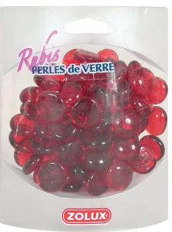 Perles de verre décoration aquarium rubis 390g