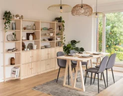 Pied de table 75x64x5,8 cm en pin massif - 2 positions