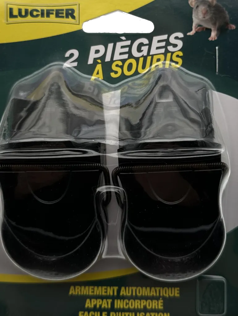 2 pièges à souris en plastique pré appâtés LUCIFER