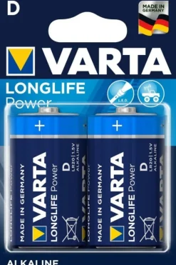 Piles alcalines LR20/D Longlife Power (x2)