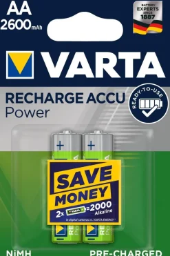 Piles rechargeables HR6/AA 2600mAh 1,2V (x2)