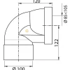 Pipe WC rigide courte coudée femelle Ø100mm WIRQUIN