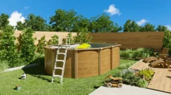 Piscine métal hors sol aspect bois OSMOSE 5,20x3,95x1,32 m