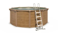 Piscine métal hors sol aspect bois OSMOSE 4,90x1,32 m