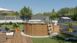 Piscine métal hors sol aspect bois OSMOSE 4,90x1,32 m
