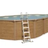 Piscine métal hors sol aspect bois OSMOSE 7,95x4,90x1,32 m