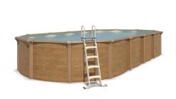 Piscine métal hors sol aspect bois OSMOSE 7,95x4,90x1,32 m