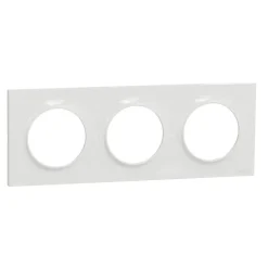 Plaque de finition Odace Styl blanche 3 postes SCHNEIDER