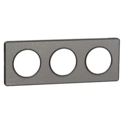 Plaque de finition Odace Touch 3 postes alu brossé 71mm