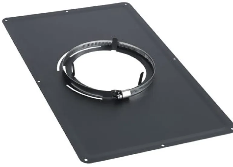 Plaque de proprete 400 x 400 noire Ø125mm