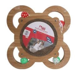 Plateforme de jeux éducative 4 balles + griffoir 35x35x4cm