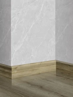 Plinthe PVC chêne solide marron léger 2400 x 61 x 15 mm