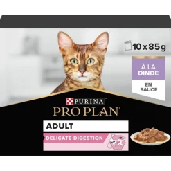 Pochon pour chat adulte Digestion Delicate Dinde 10x85g